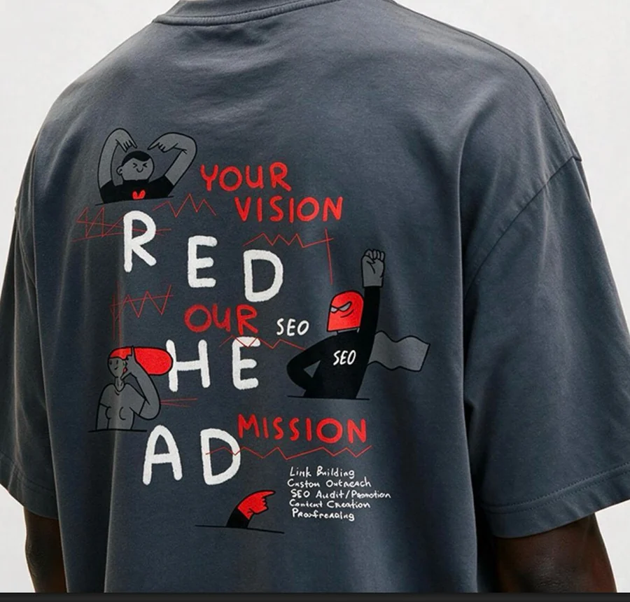 Redhead Digital Agency merch — the Your vision / Our mission print